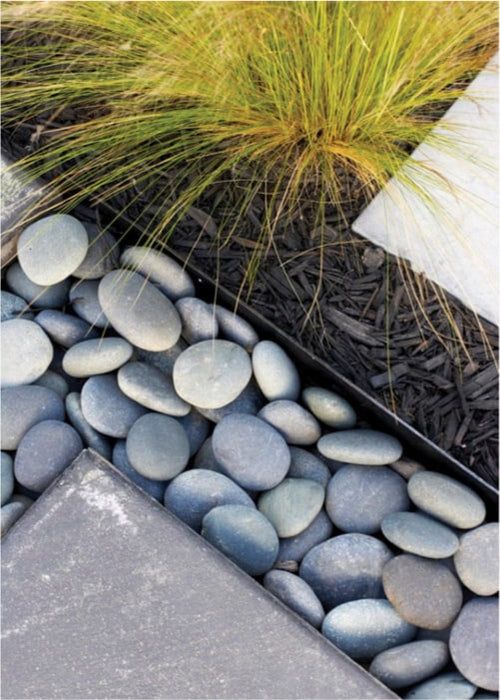 Stone Decorative® Semi-Polished Slate-Black Pebbles