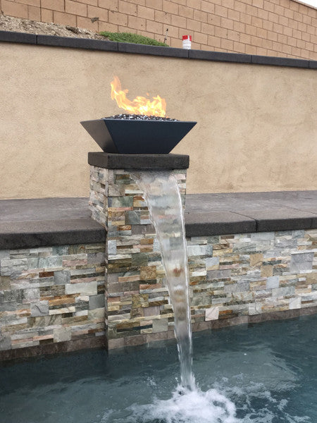 Linzel® Maya Concrete Electronic Fire Bowl - Natural Gas