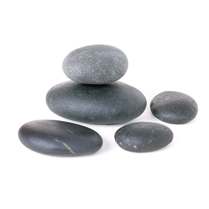 Stone Decorative® Semi-Polished Slate-Black Pebbles